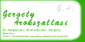 gergely arokszallasi business card